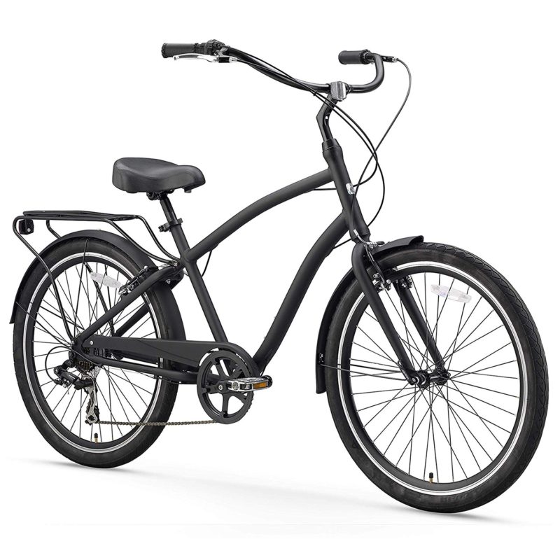 sixthreezero EVRYjourney Men's Step-Through Hybrid Alloy Beach Cruiser Bicycle (24-Inch, 26-Inch, and eBike)