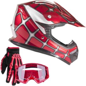 Typhoon Youth Kids Offroad Gear Combo Spiderman Red
