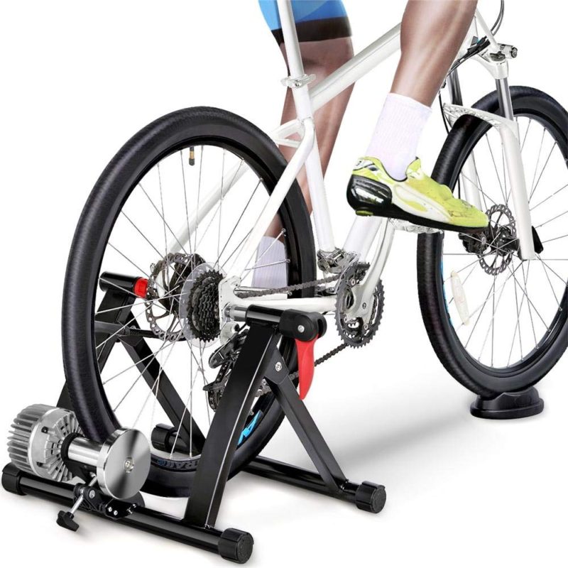 Yaheetech Fluid Bike Trainer Stand Indoor Bicycle Exercise Stand Mountain and Road Bike Portable