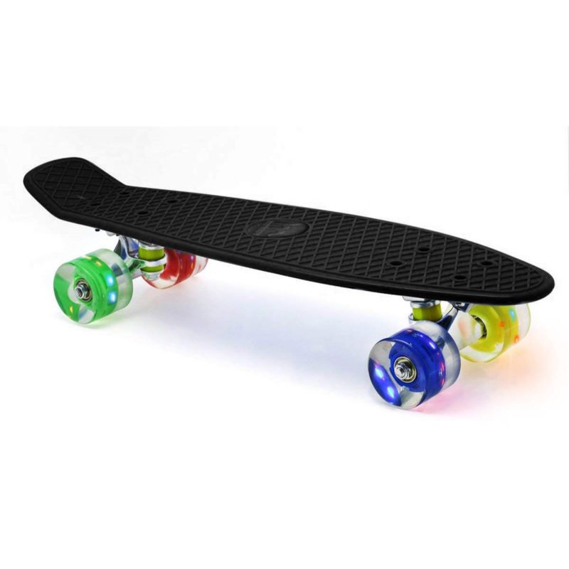 Merkapa 22-inches Complete Skateboard with Colorful LED Light Up Wheels for Beginners