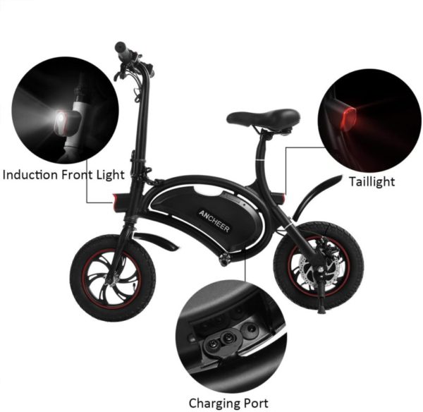 ANCHEER 2019 Folding Electric Bicycle-light