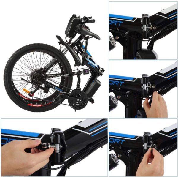 ANCHEER Folding Electric Mountain Bike, 26'' Electric Bike-folding