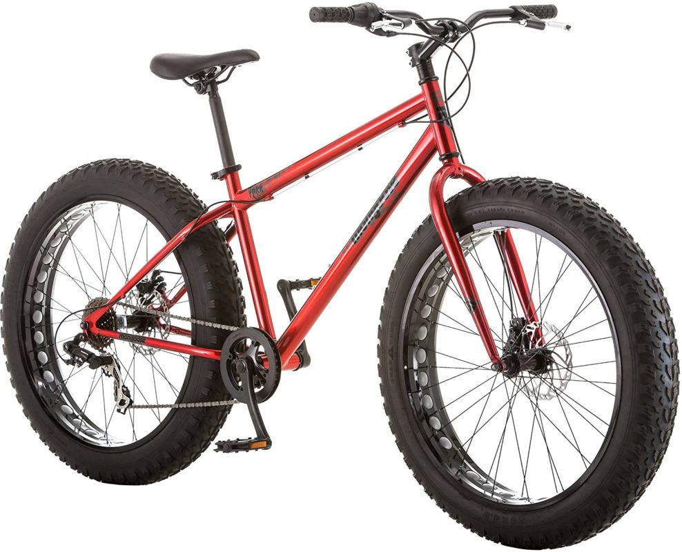 Mongoose Hitch Men's Fat Tire Bicycle, Red, 26-inches