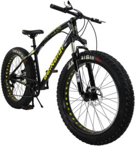 SAIGULA Fat Tire Bicycle Fat Mountain Bike 26 Inch 4.0-inches Tire BTM 7 Speed for Adult (FB1 Black)