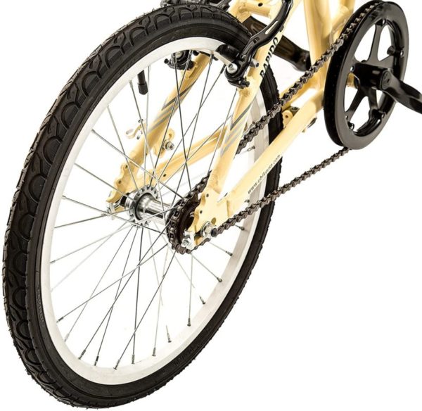 Bike USA Ubike Rapido Single Speed Folding Bicycle-back wheel