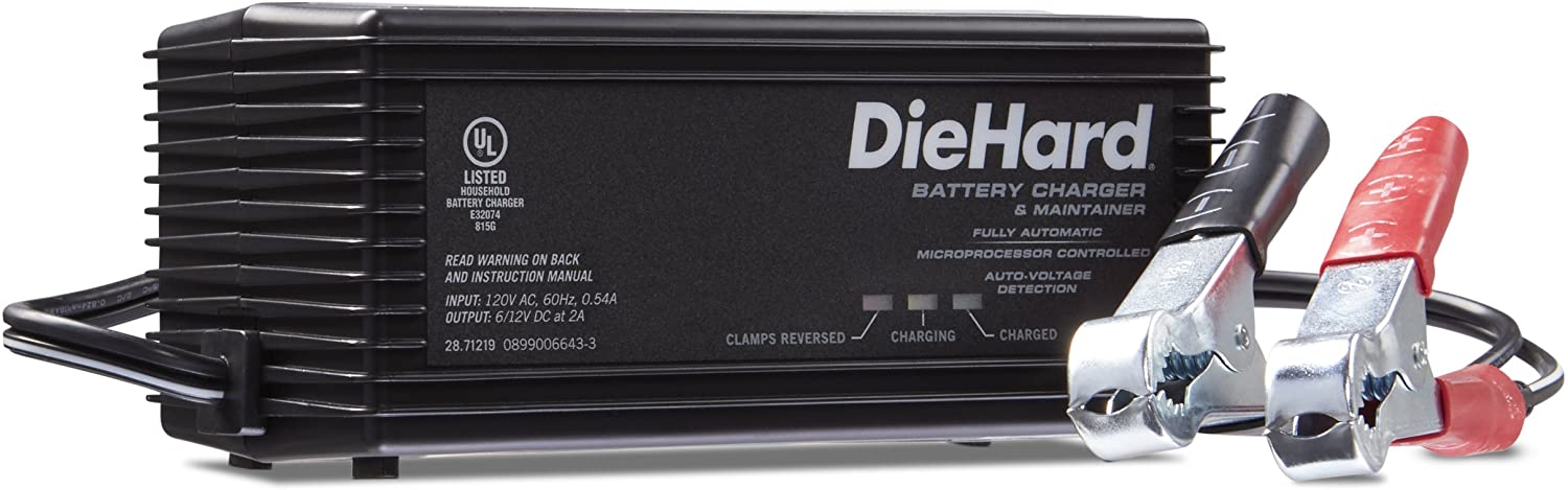 DieHard 71219 2 Amp 6,12V Shelf Smart Battery Charger and 2A Maintainer