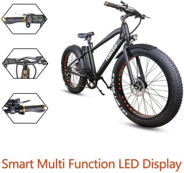 NAKTO 26 City Fat Tire Adult Electric Bicycles-LCd