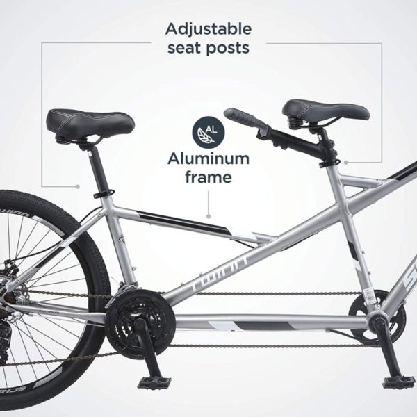 Schwinn Twinn Adult Tandem Bicycle-adjustable seat