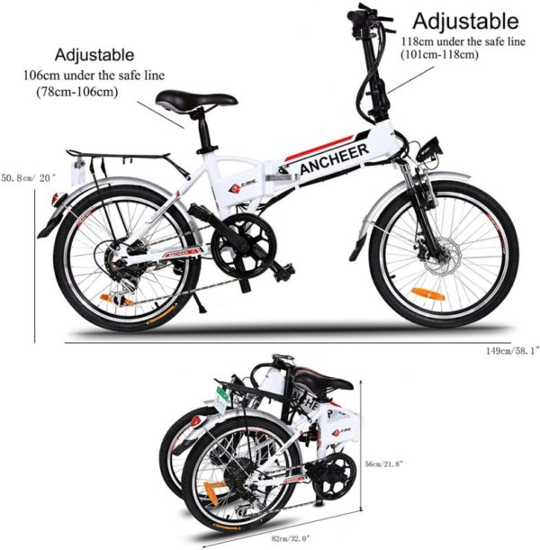 ANCHEER Folding Electric Bike Ebike-size