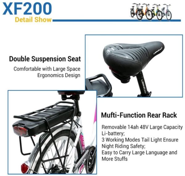 Cyrusher XF200 City Electric Bike-rear seat