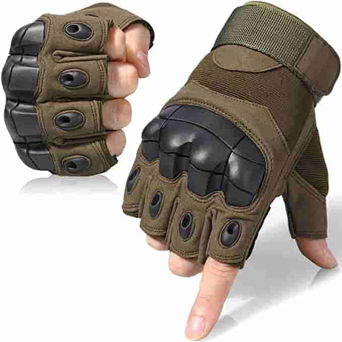WTACTFUL Men Motorbike Fingerless Gloves