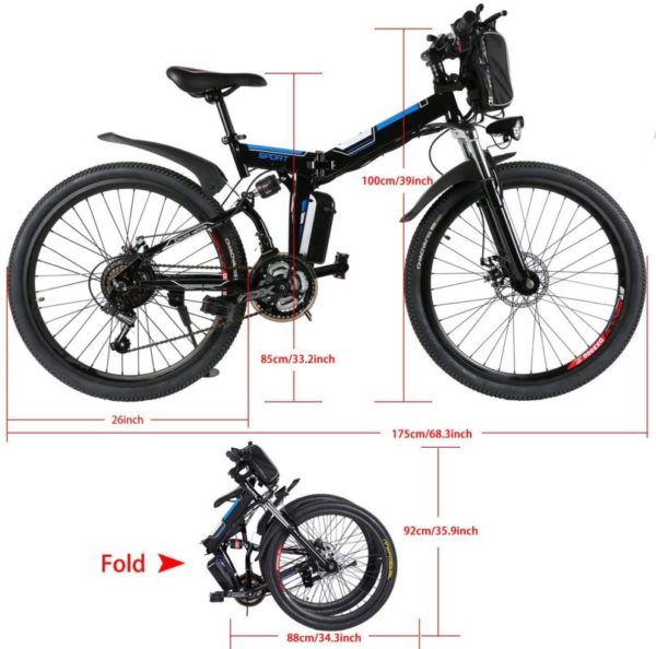 emdaot 26'' Electric Mountain Bike-size