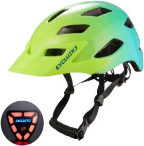 Exclusky Adult Bike Helmet with USB Rear Light