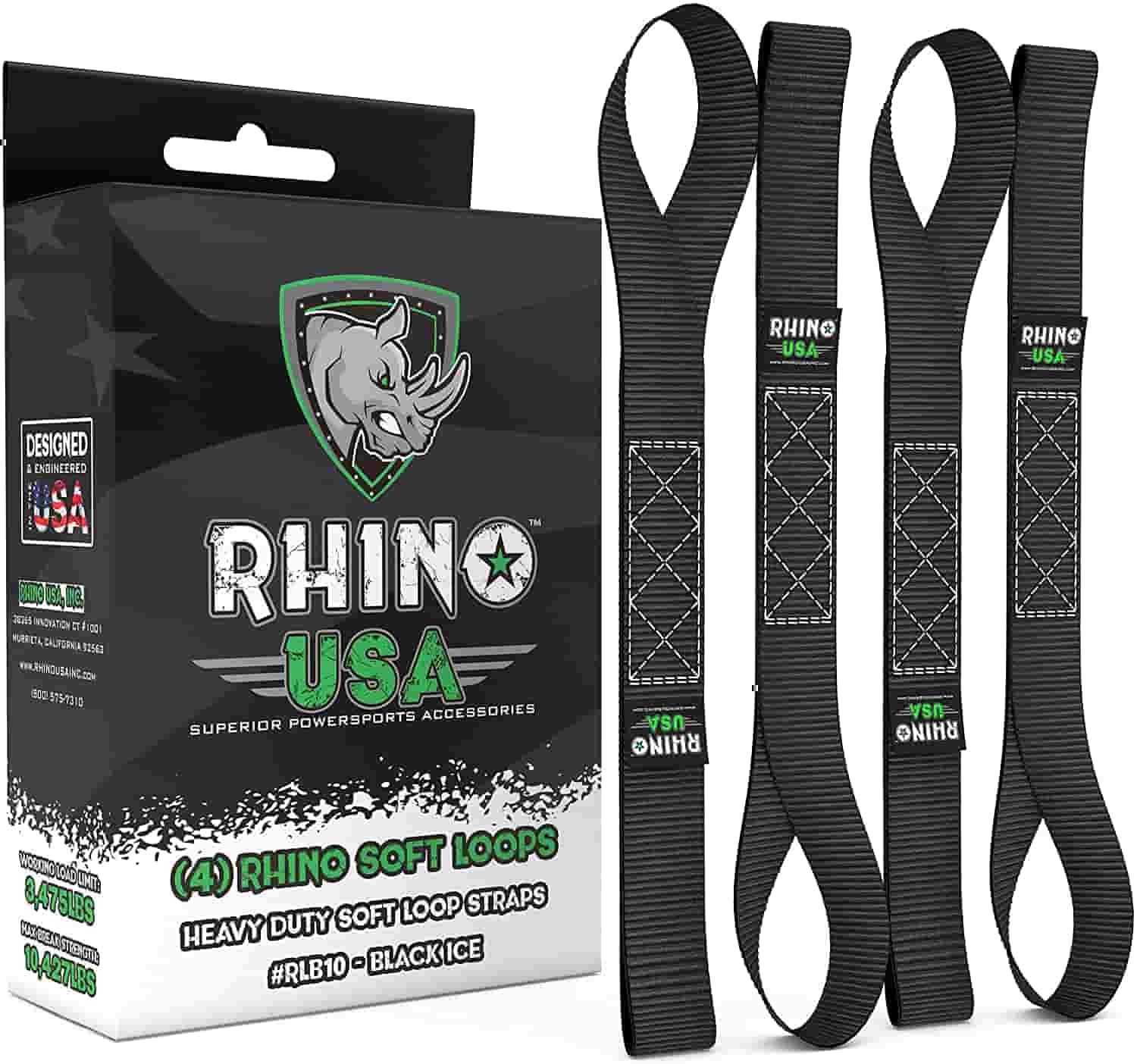 RHINO USA Soft Loops Motorcycle Tie Down Straps