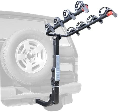 Hitch Mounted 4-Bike Carrier for Vehicles with External Spare Tires