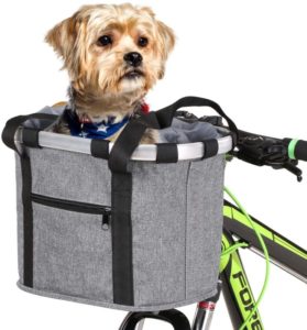Lixada Bike Basket, Small Pet Cat Dog Carrier Bicycle Handlebar Front Basket