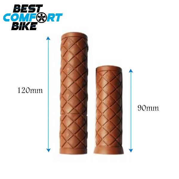 BCB Bicycle Handlebar Grips, Multi-color Soft Rubber Bike Grips - Brown size
