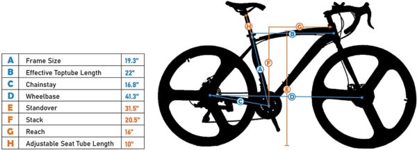 LOOCHO 21 Speed 3-Spoke Road Bike size