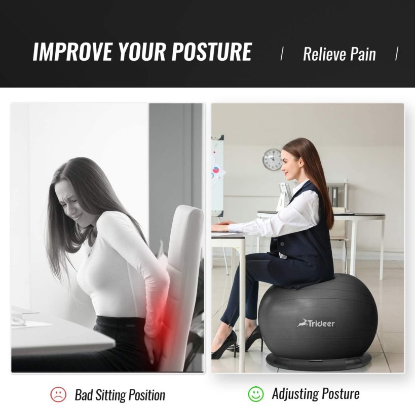 Best Exercise Ball Chair Better Posture & Lower Back Pain Relief