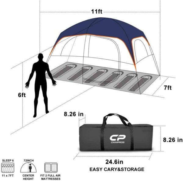 CAMPROS Tent 6 Person size