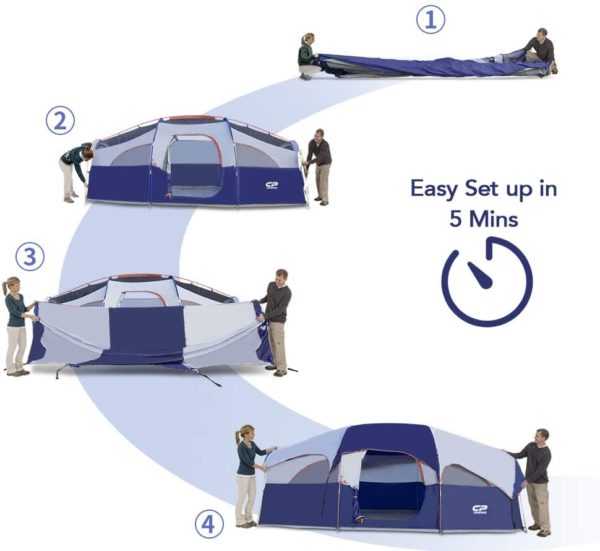 CAMPROS Tent-8-Person-Camping-Tents easy to set up