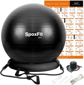 SpoxFit Exercise Ball Chair with Resistance Bands